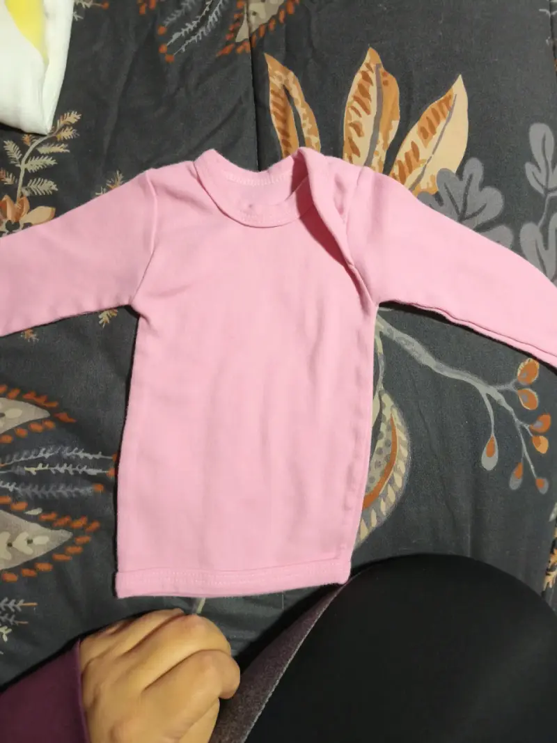 Polera manga larga rosada para bebé