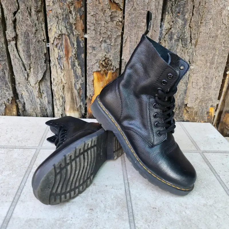 Botas Americanino negras de cuero estilo militar - 1