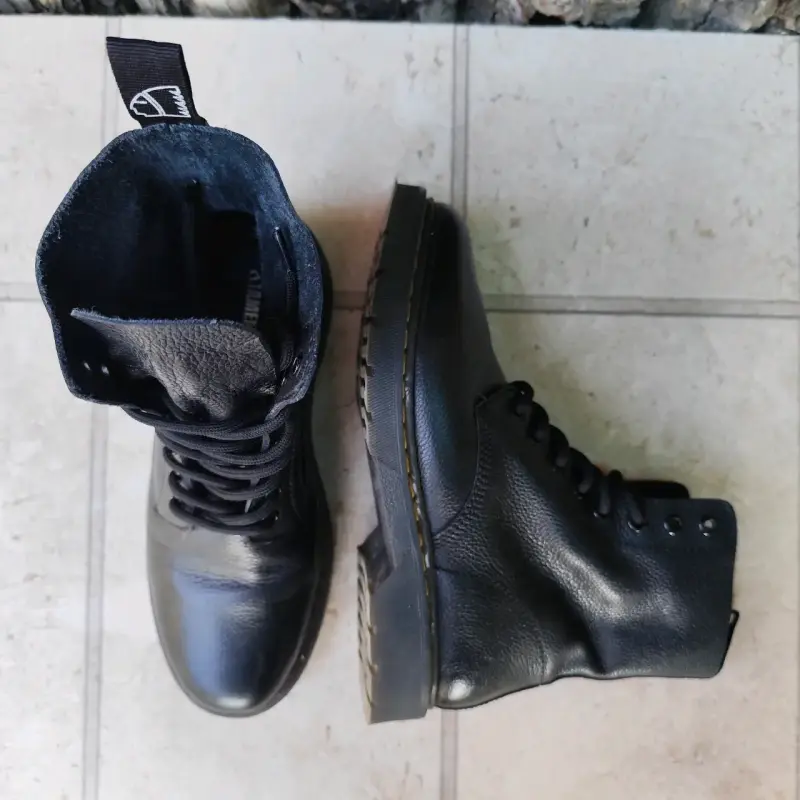 Botas Americanino negras de cuero estilo militar - 2
