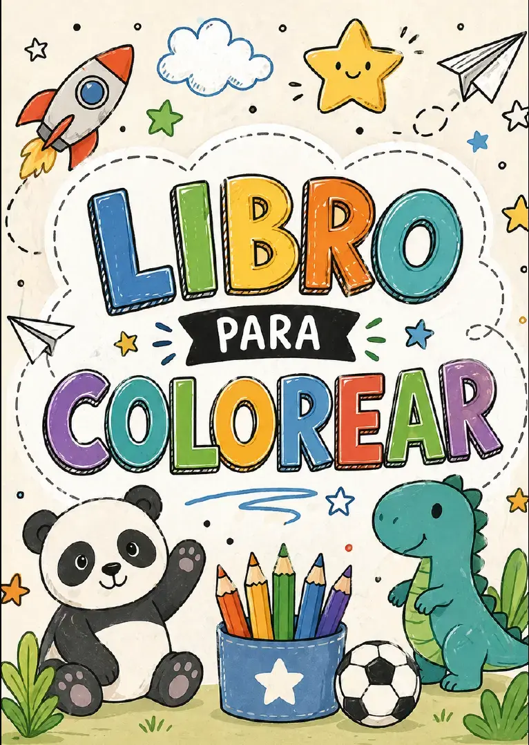 Libro para colorear infantil con dibujos divertidos