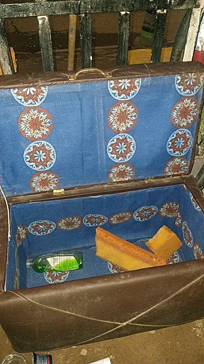 Baúl de almacenamiento vintage con diseño interior - miniatura 1