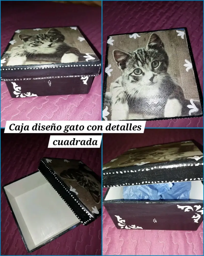 Caja decorativa grande con diseño floral - 3