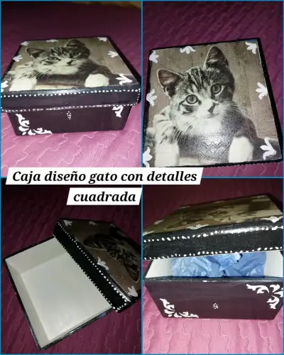 Caja decorativa grande con diseño floral - miniatura 3