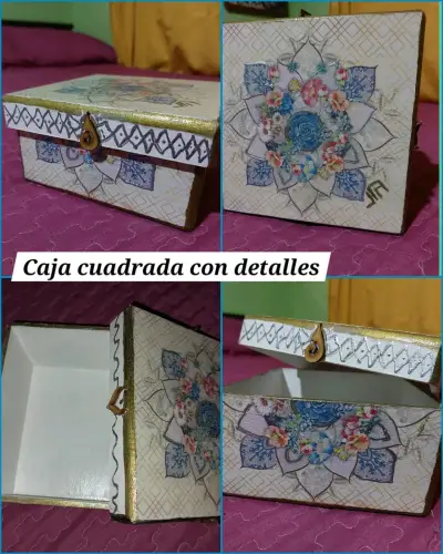 Caja decorativa grande con diseño floral - miniatura 5