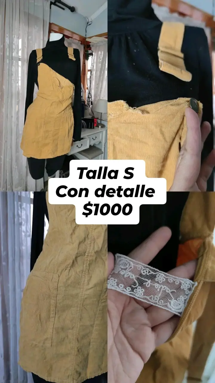 Jumper de pana mostaza con tirantes