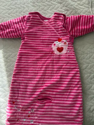 Saco de dormir infantil rayado rosa dreambag - miniatura 2
