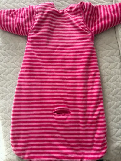 Saco de dormir infantil rayado rosa dreambag - miniatura 3