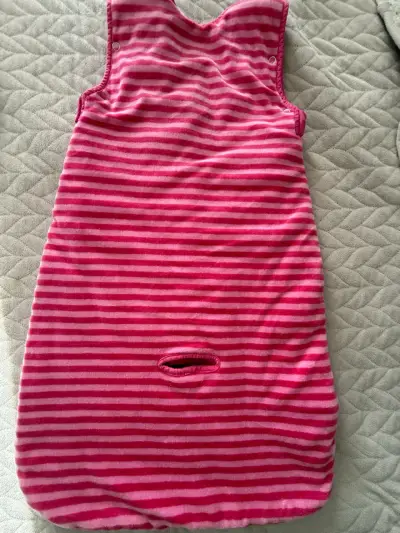 Saco de dormir infantil rayado rosa dreambag - miniatura 4