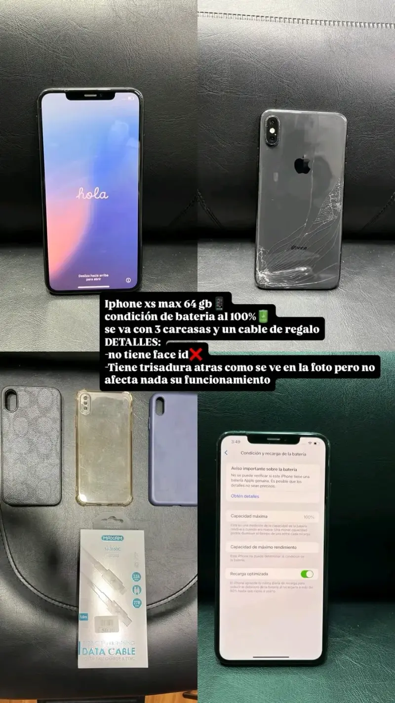 iPhone XS Max 64GB con accesorios