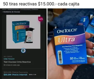50 Tiras reactivas Onetouch ultra - miniatura 1