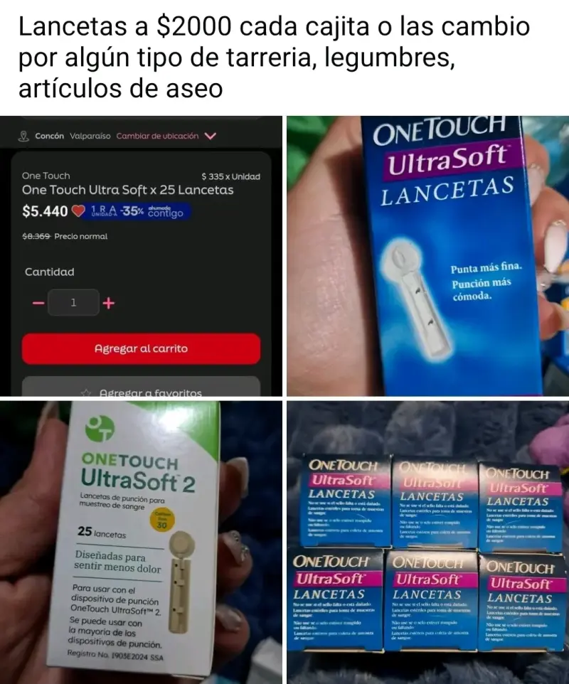 Lancetas OneTouch UltraSoft 25 unidades