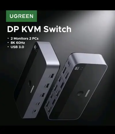 Switch KVM UGREEN DP 8K 60Hz USB 3.0 - miniatura 1