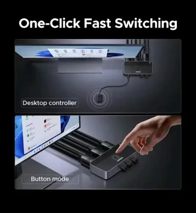 Switch KVM UGREEN DP 8K 60Hz USB 3.0 - miniatura 4