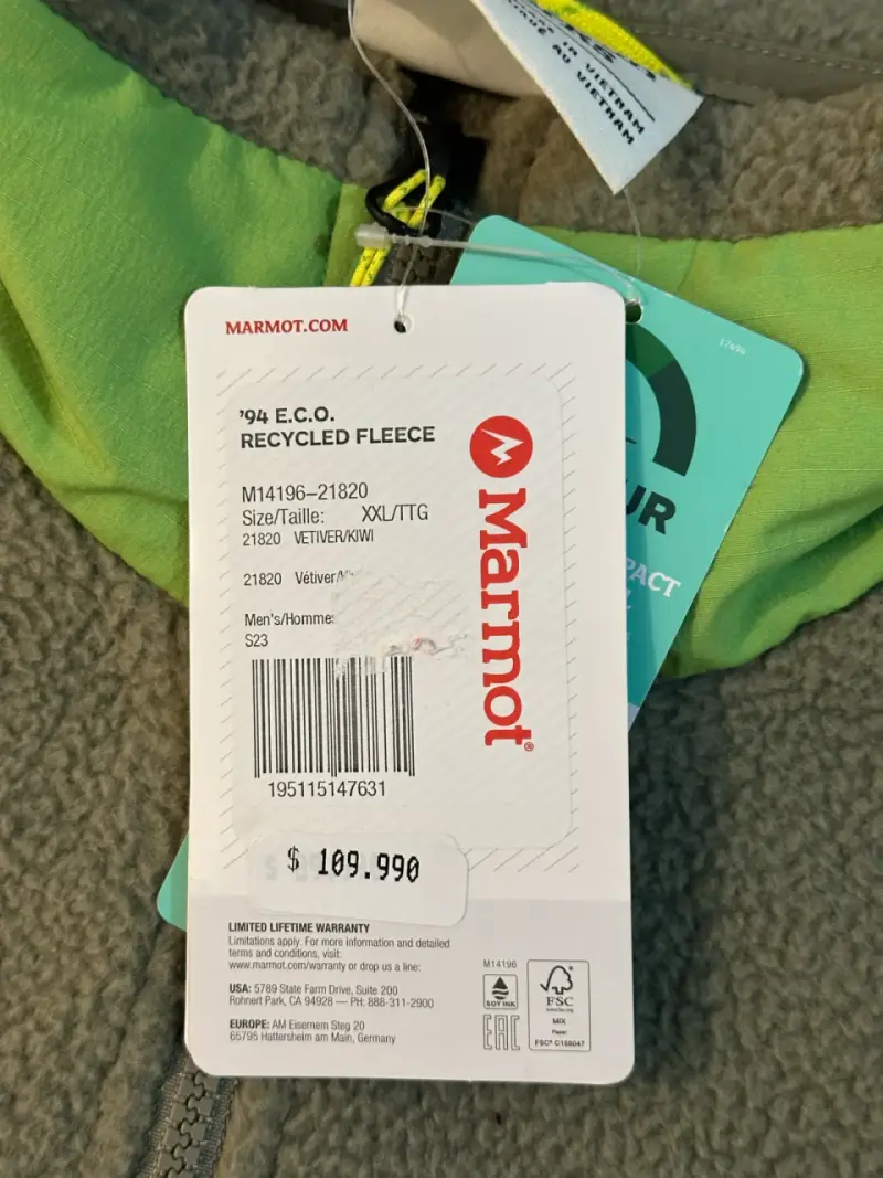 Polar Marmot verde oliva con medio cierre - 2