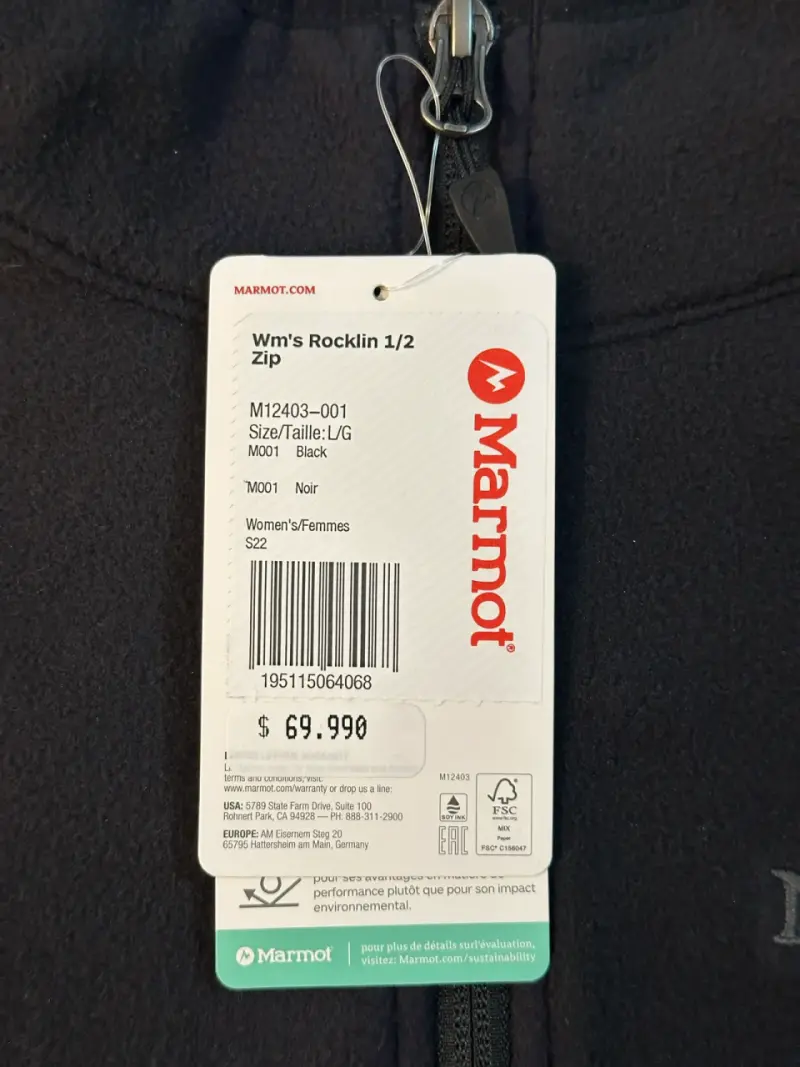 Polar Marmot negro con cierre medio - 2