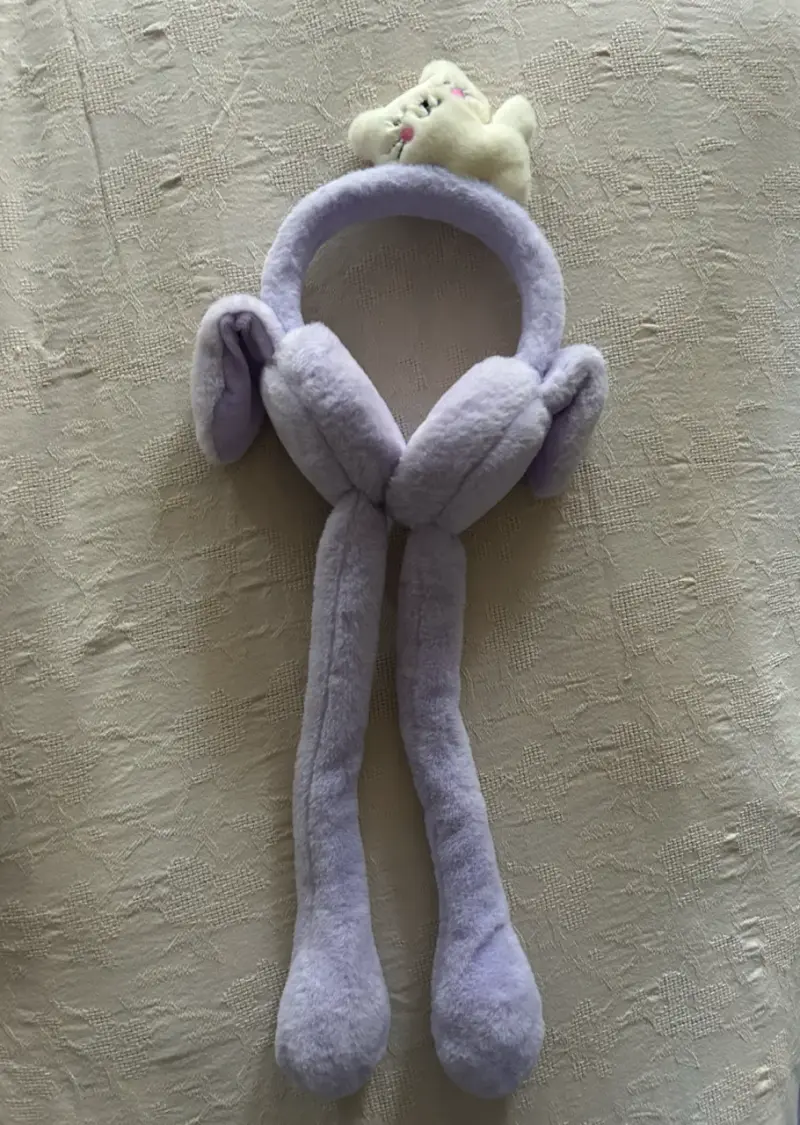 Orejeras de felpa con diseño de gato - 5