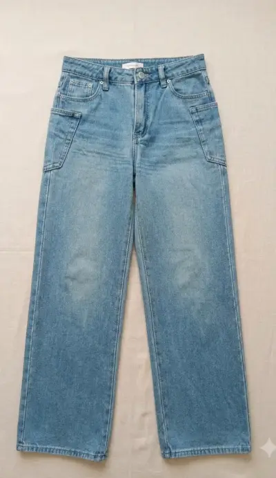 Jeans de mezclilla azul claro para mujer - miniatura 1