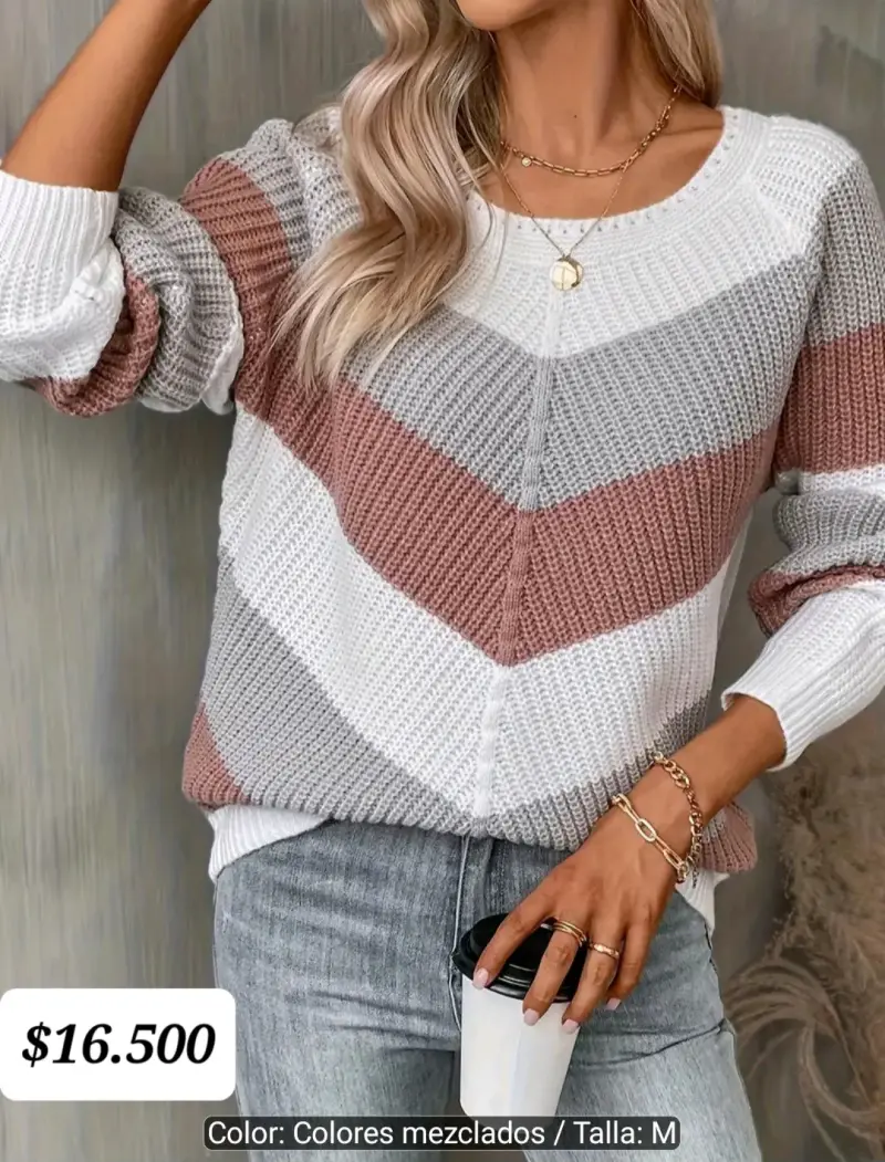 Suéter de colores mezclados para mujer - 2