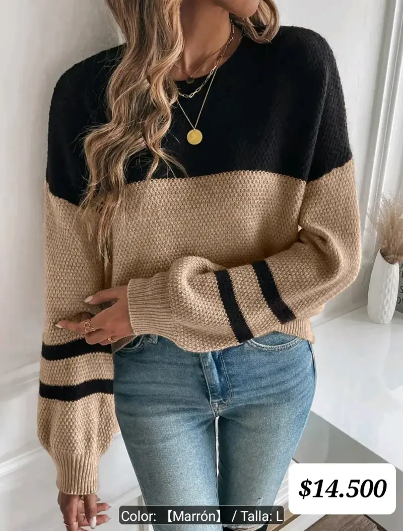Suéter de colores mezclados para mujer - 4
