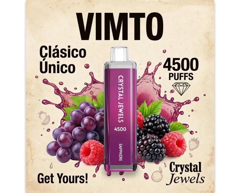 Vape deschable Crystal Jewels 4500 puffs sabor Vim