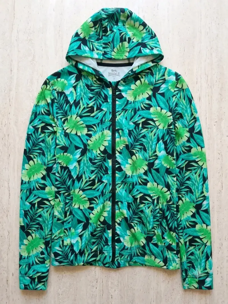 Polerón con capucha estampado tropical - 1