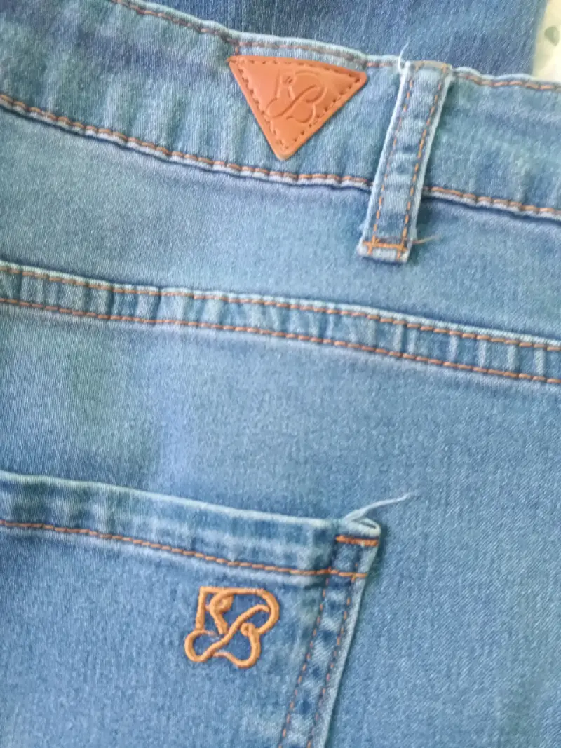 Jeans Aura Denim azul con flecos - 3