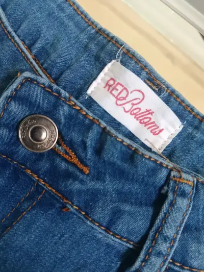 Jeans Aura Denim azul con flecos - miniatura 5