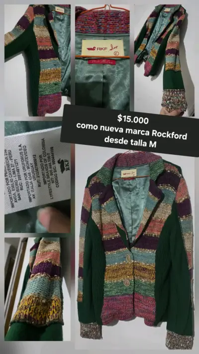 Blazer multicolor Rockford mujer talla M - miniatura 1