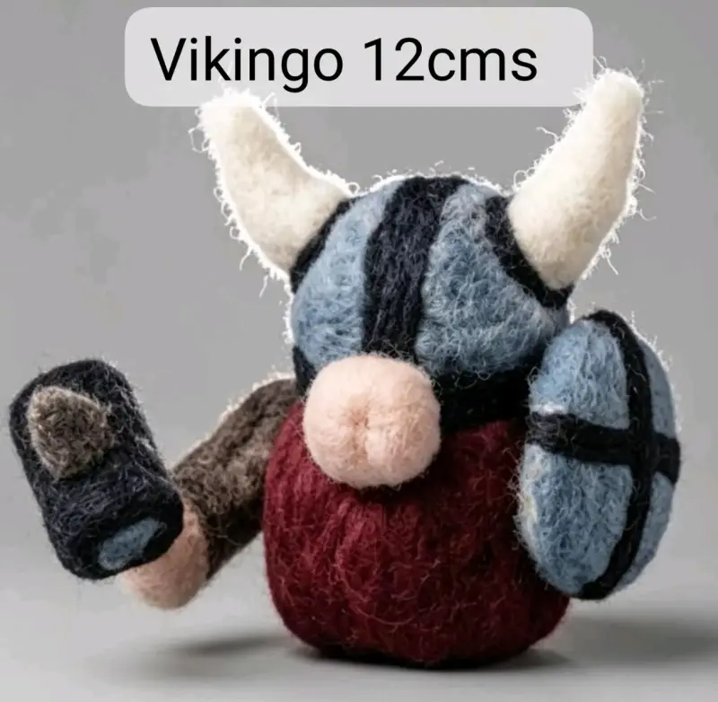 Muñeco vikingo de lana tecnica vellon 12cm - 1