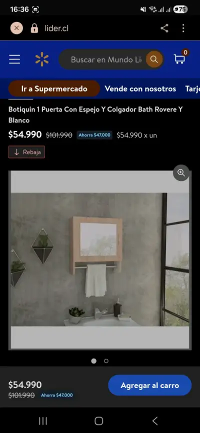 Botiquin de pared con estantes de madera - miniatura 5
