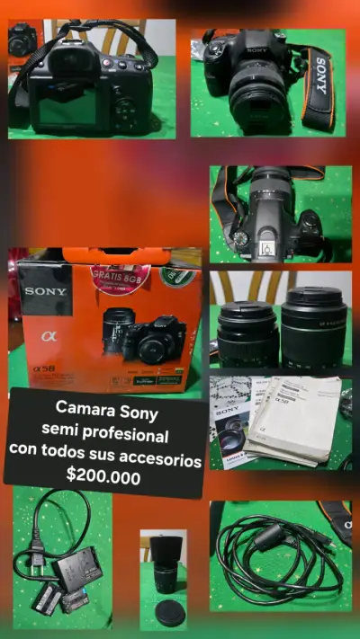Cámara Sony Alpha 58 con accesorios - miniatura 1