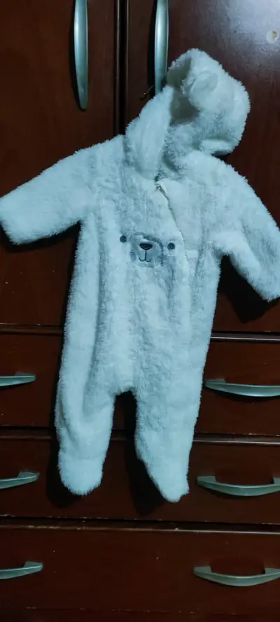 Enterito de bebé polar con capucha - miniatura 1