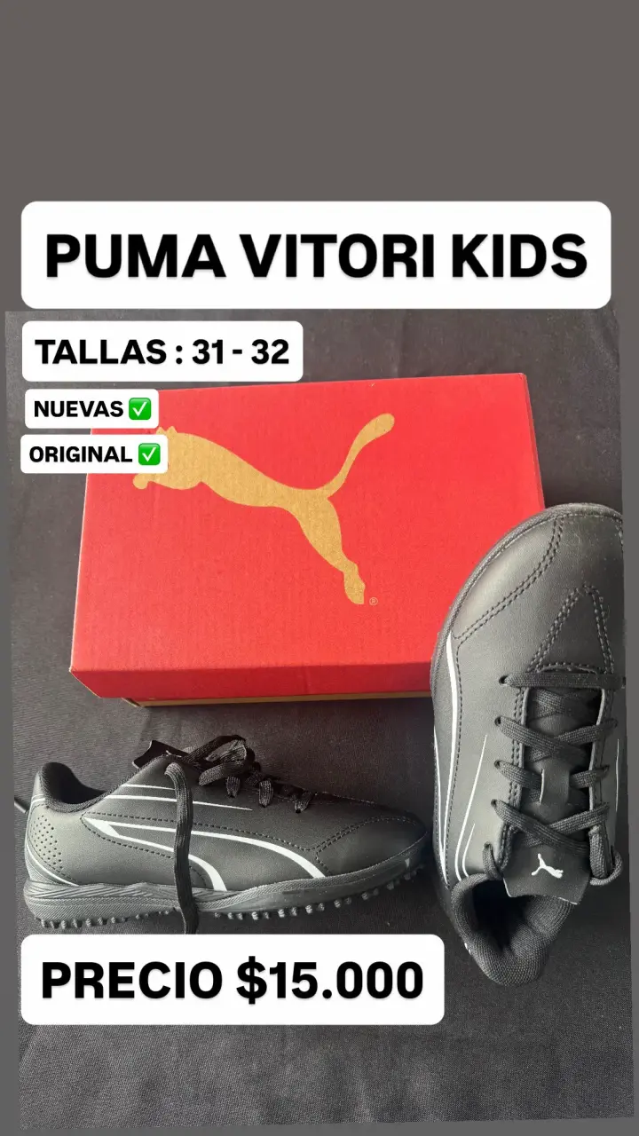 Zapatillas Puma Vitori Kids negras nuevas