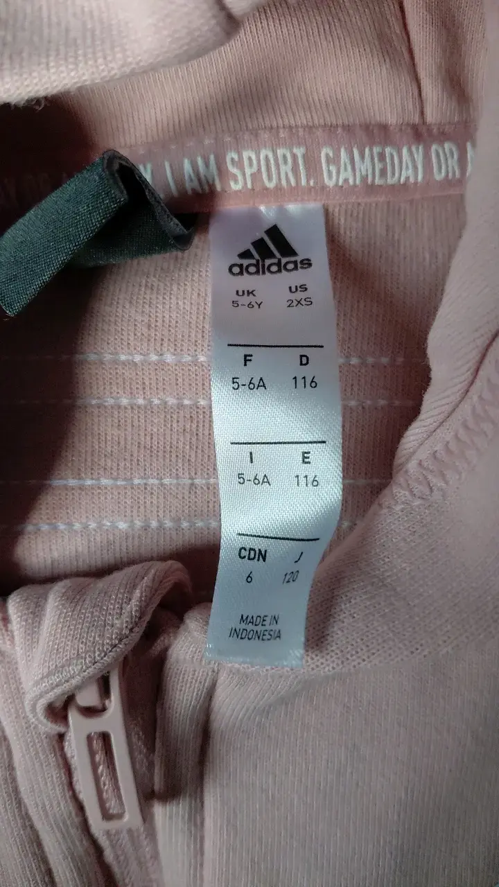 Polerón Adidas rosa con capucha para niña - 2