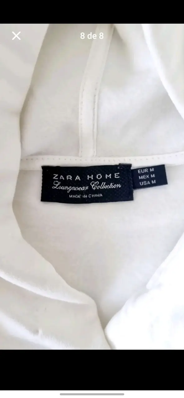 Polerón ZARA blanco con capucha y bordado floral - 6