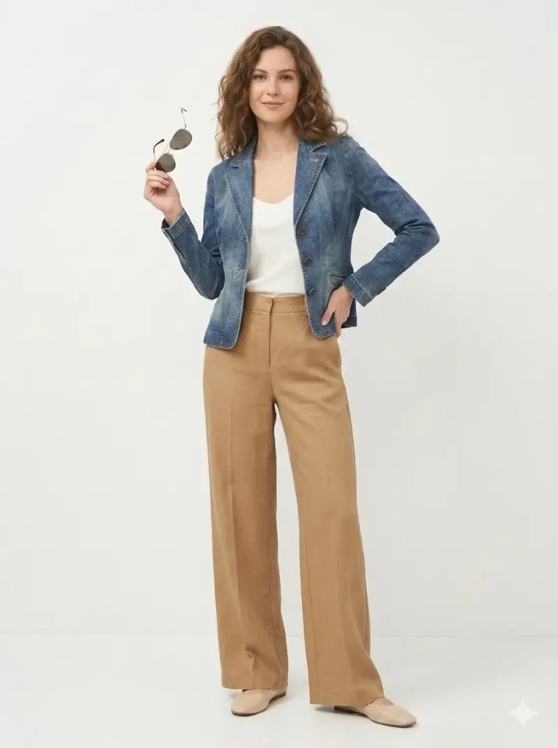 Blazer ZARA mezclilla azul para mujer - 1