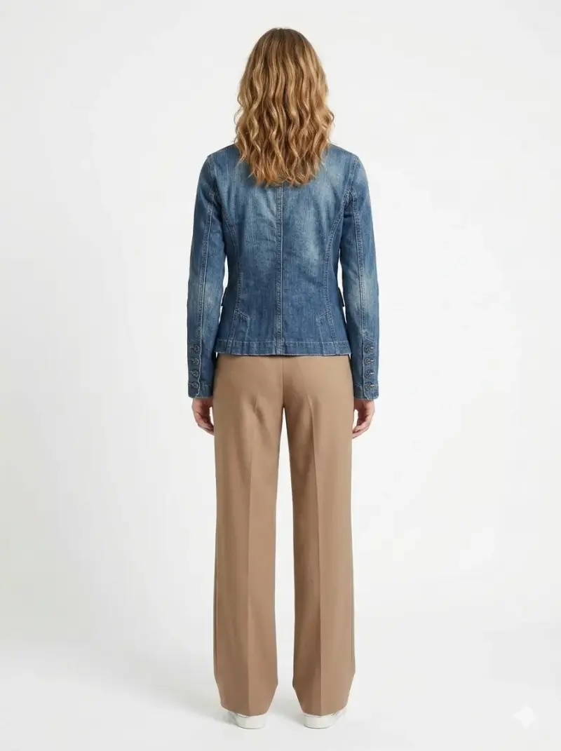Blazer ZARA mezclilla azul para mujer - 2