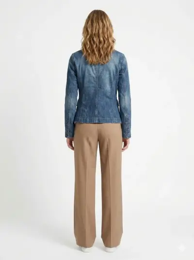 Blazer ZARA mezclilla azul para mujer - miniatura 2