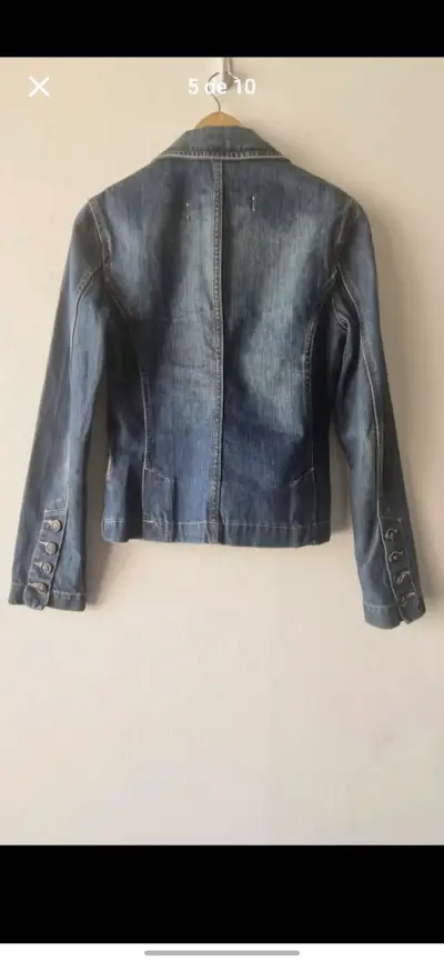 Blazer ZARA mezclilla azul para mujer - miniatura 4