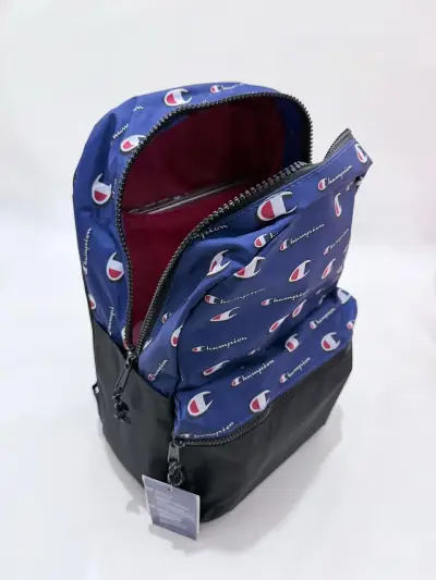 Mochila Champion azul con logo repetido - miniatura 2