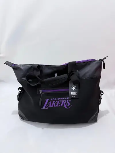 Bolso deportivo negro con logo de equipo - miniatura 2