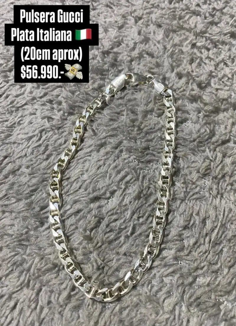Pulsera Grumet Gruesa de Plata Italiana - 2