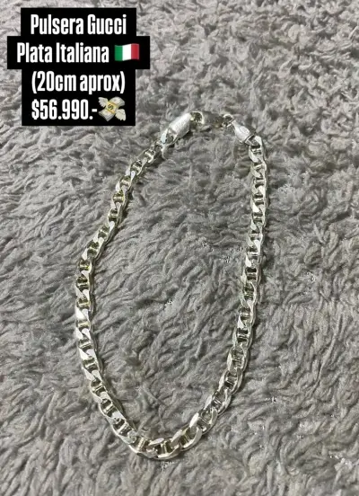 Pulsera Grumet Gruesa de Plata Italiana - miniatura 2