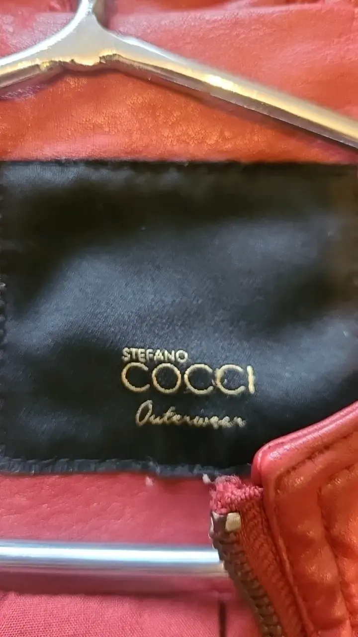 Chaqueta de cuero sintético roja para mujer - 2