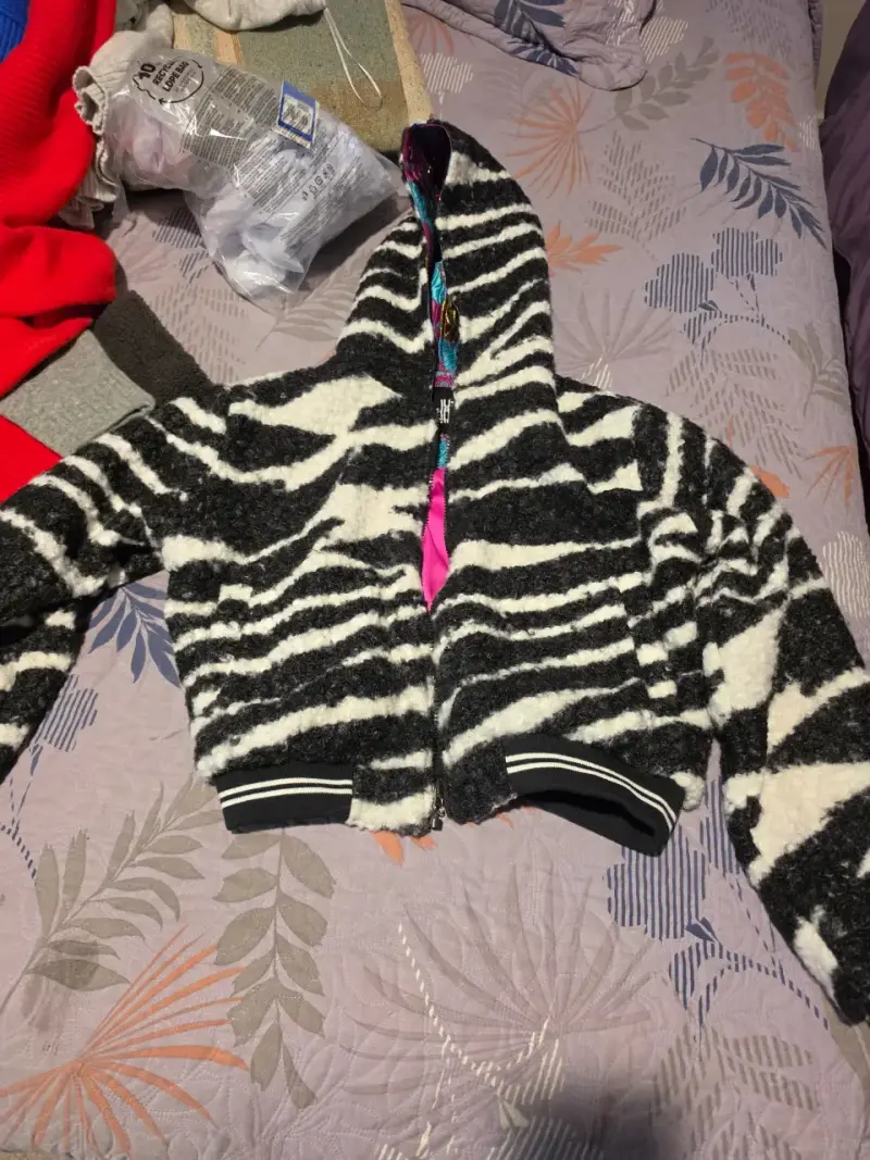 Chaqueta de lana con diseño de cebra bomber - 2