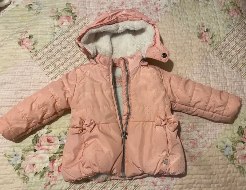 Chaqueta de invierno rosada para niña ficcus 12m