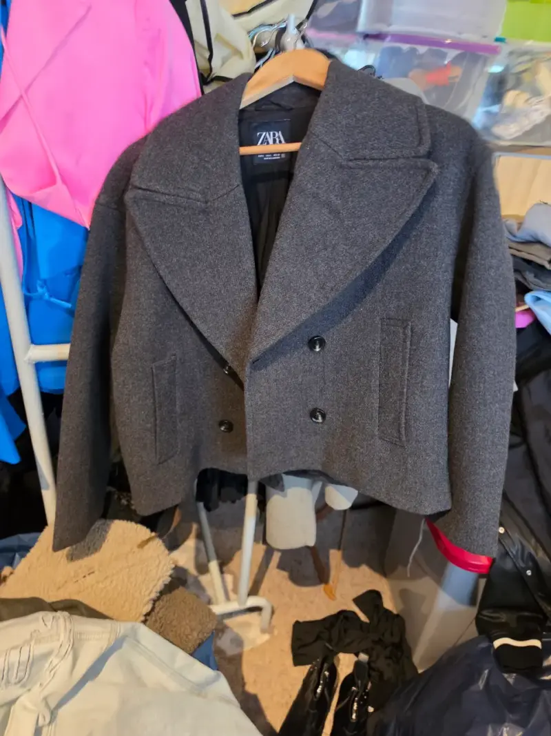 Abrigo gris Zara de lana para mujer - 1