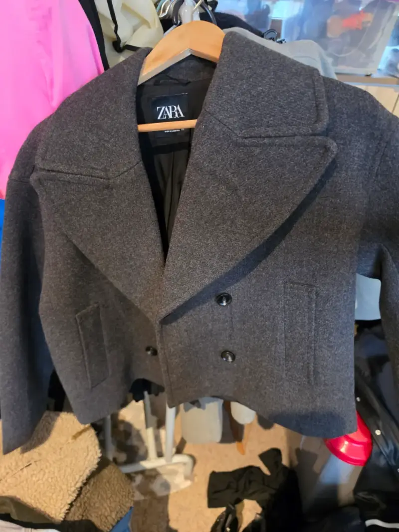 Abrigo gris Zara de lana para mujer - 2