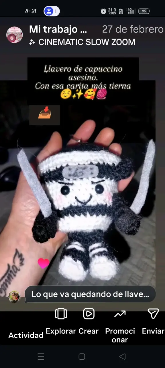 Llavero de amigurumi de capuccino asesin0 - 1