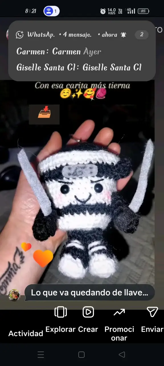 Llavero de amigurumi de capuccino asesin0 - 2